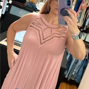 POL Pink Geometric Tank Top